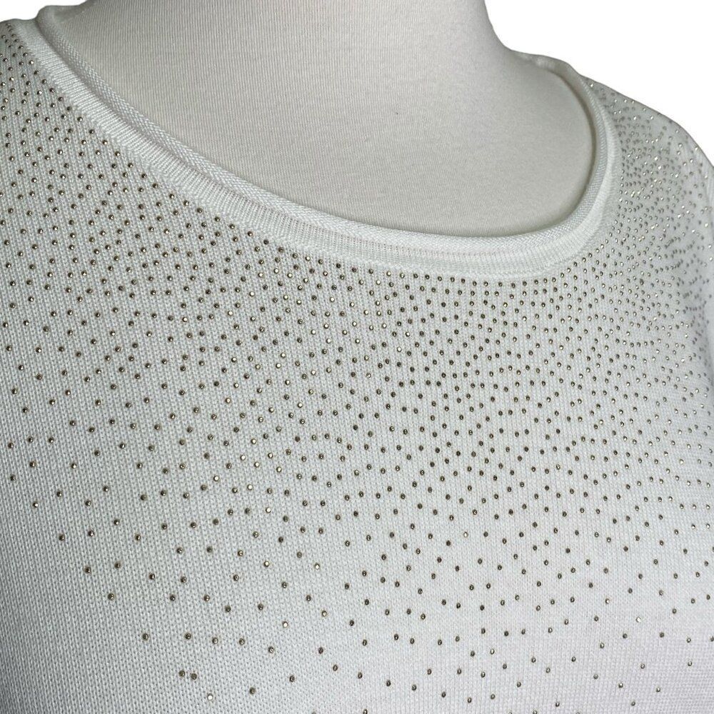Calvin Klein Sweater Size Large White Studded Neck - Picture 5 of 7